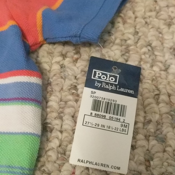 Baby 9 month Polo summer colors striped onesie - Picture 4 of 6